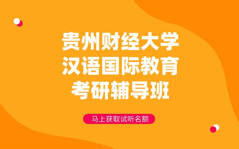 贵州财经大学汉语国际教育考研辅导班