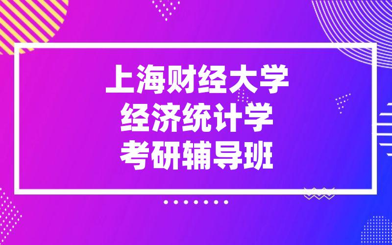 上海财经大学经济统计学考研辅导班