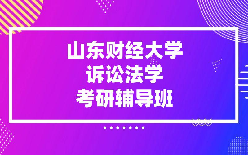 山东财经大学诉讼法学考研辅导班