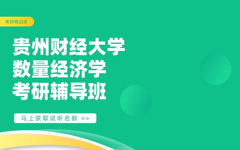 贵州财经大学数量经济学考研辅导班