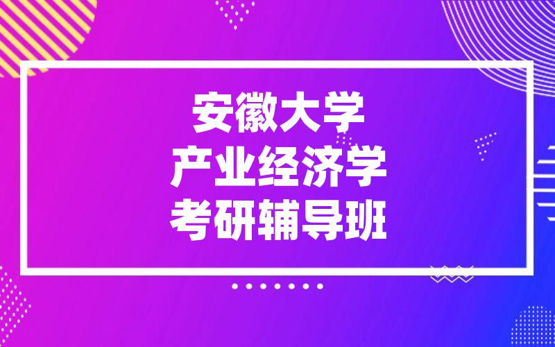 安徽大学产业经济学考研辅导班