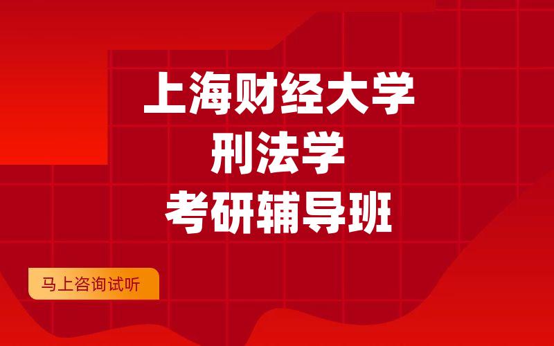 上海财经大学刑法学考研辅导班