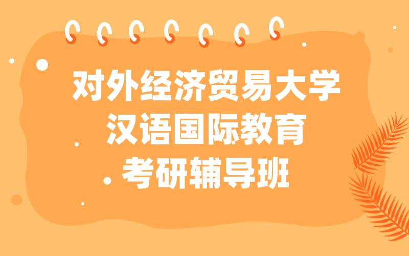 对外经济贸易大学汉语国际教育考研辅导班