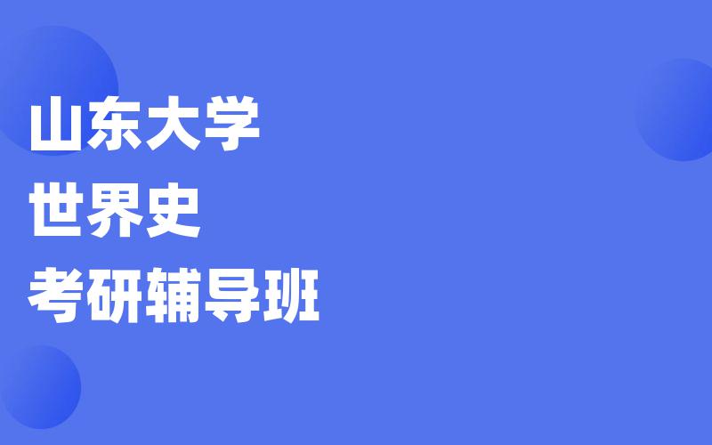 山东大学世界史考研辅导班