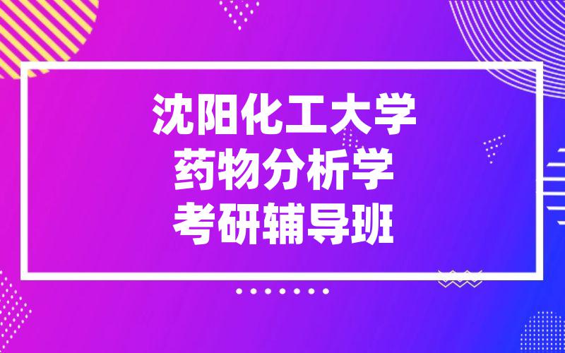 沈阳化工大学药物分析学考研辅导班