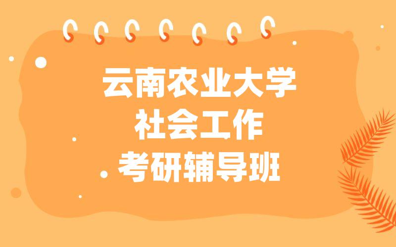 云南农业大学社会工作考研辅导班