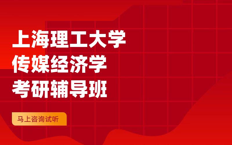 上海理工大学传媒经济学考研辅导班