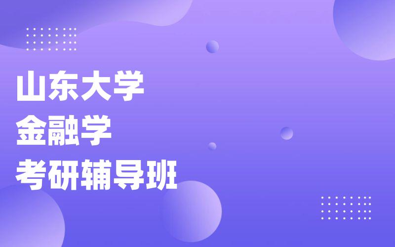 山东大学金融学考研辅导班