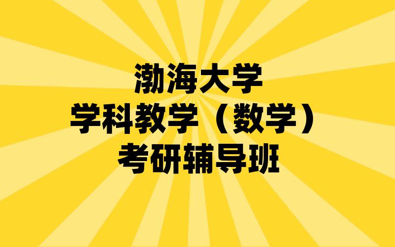 渤海大学学科教学（数学）考研辅导班