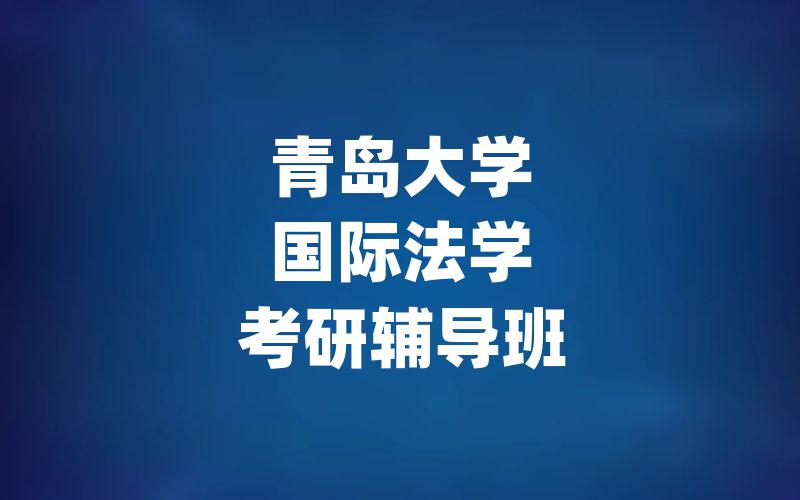 青岛大学国际法学考研辅导班