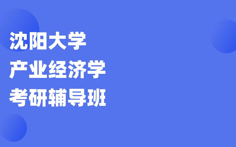 沈阳大学产业经济学考研辅导班