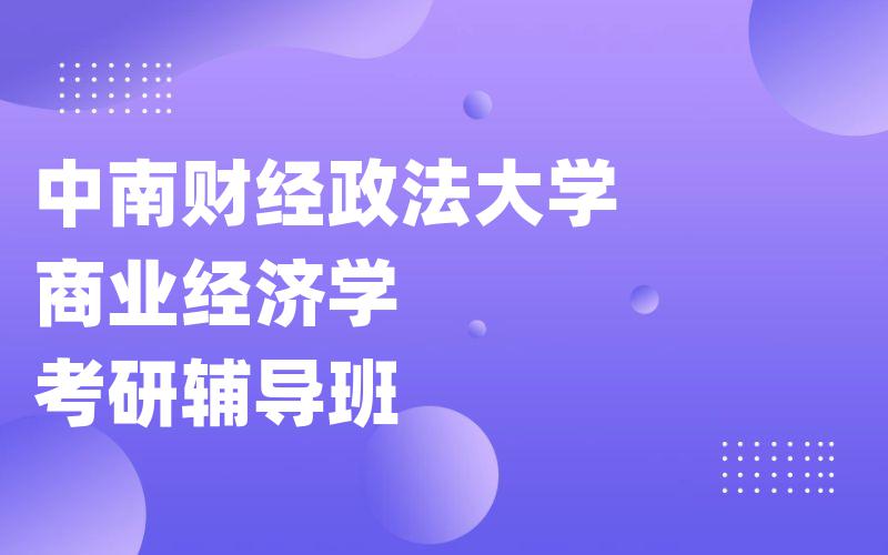 中南财经政法大学商业经济学考研辅导班