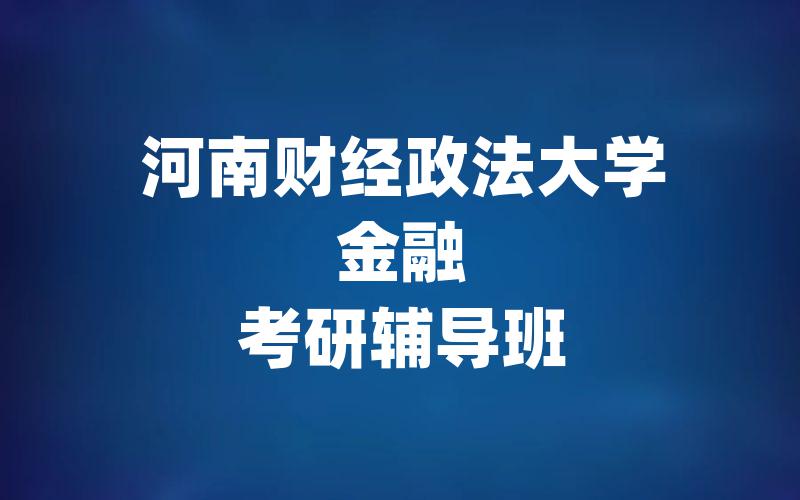 河南财经政法大学金融考研辅导班