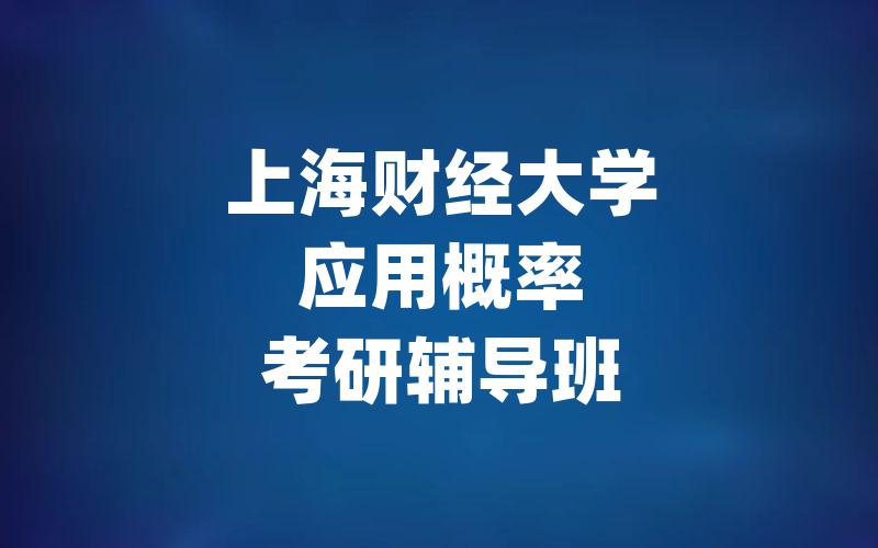 上海财经大学应用概率考研辅导班