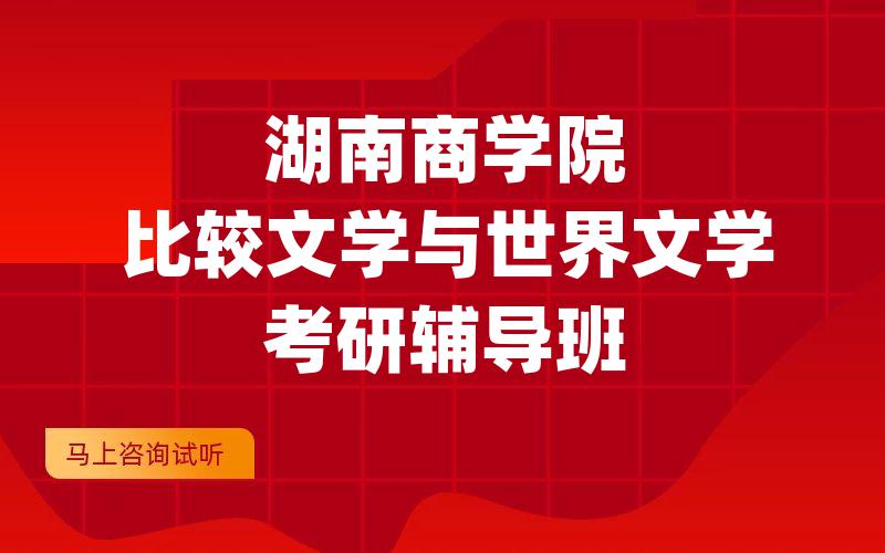 湖南商学院比较文学与世界文学考研辅导班