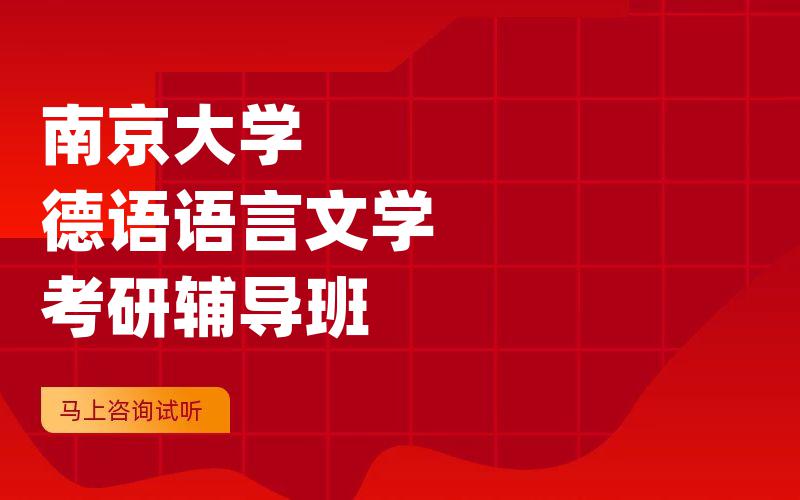 南京大学德语语言文学考研辅导班