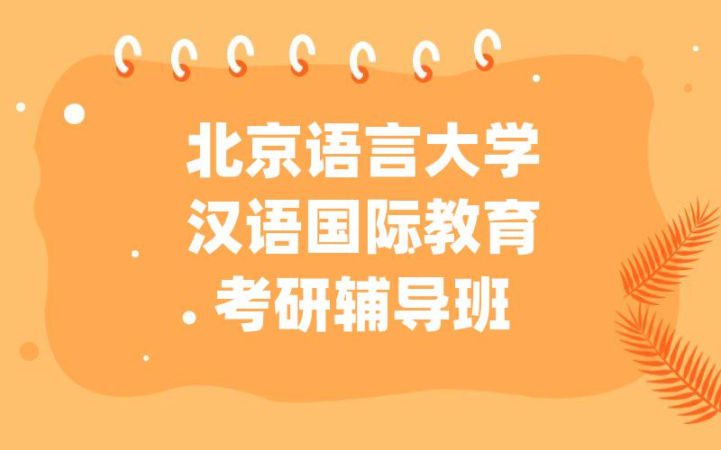 北京语言大学汉语国际教育考研辅导班