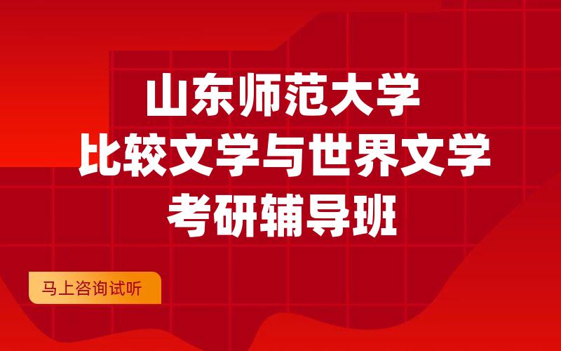 山东师范大学比较文学与世界文学考研辅导班