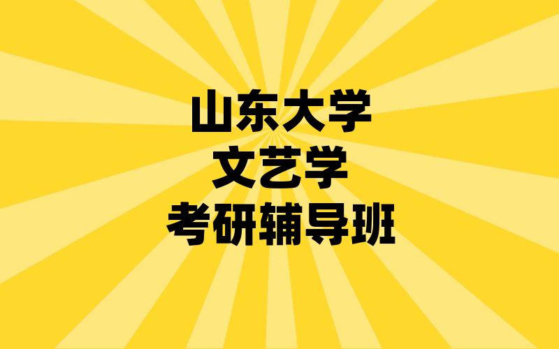 山东大学文艺学考研辅导班