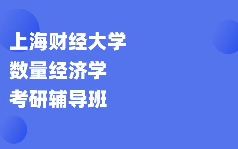 上海财经大学数量经济学考研辅导班