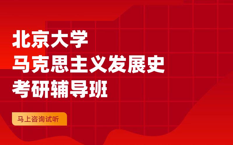 北京大学马克思主义发展史考研辅导班