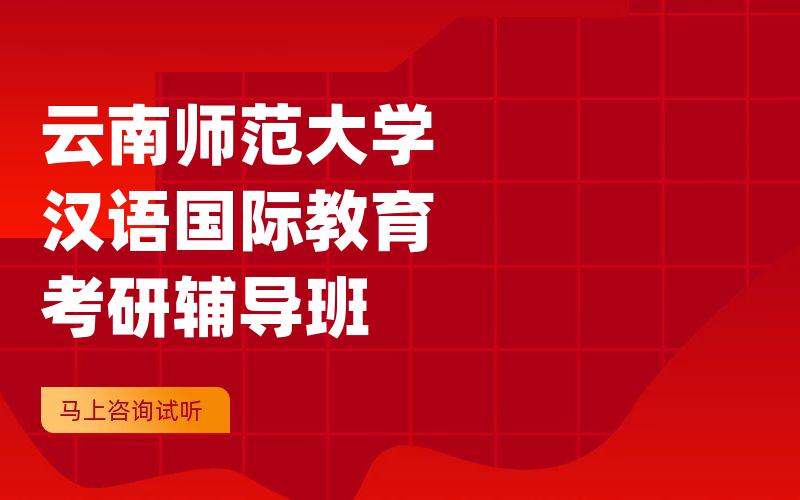 云南师范大学汉语国际教育考研辅导班