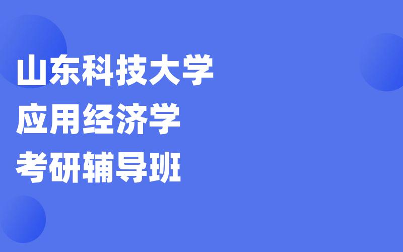 山东科技大学应用经济学考研辅导班