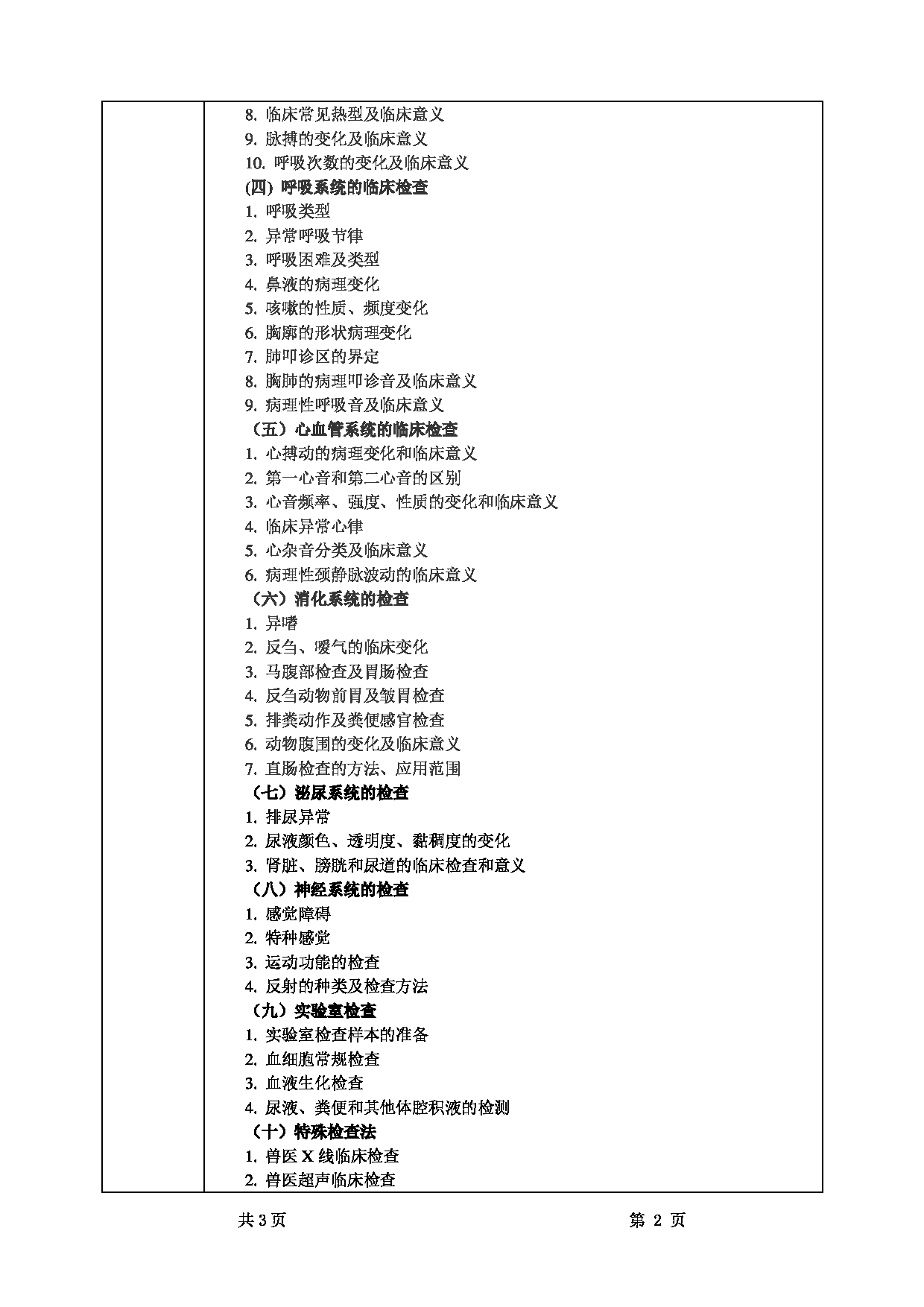 2022考研大纲：甘肃农业大学2022年考研初试科目 343-《兽医基础》（“兽医临床诊断学”部分）考试大纲 考试大纲第2页