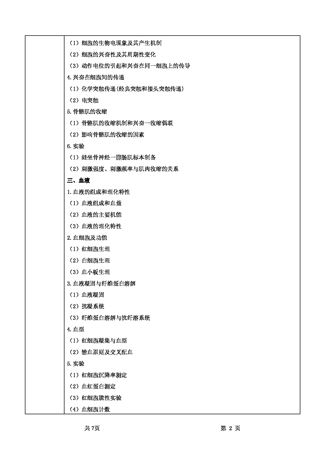 2022考研大纲：甘肃农业大学2022年考研初试科目 716-《动物生理学》考试大纲 考试大纲第2页