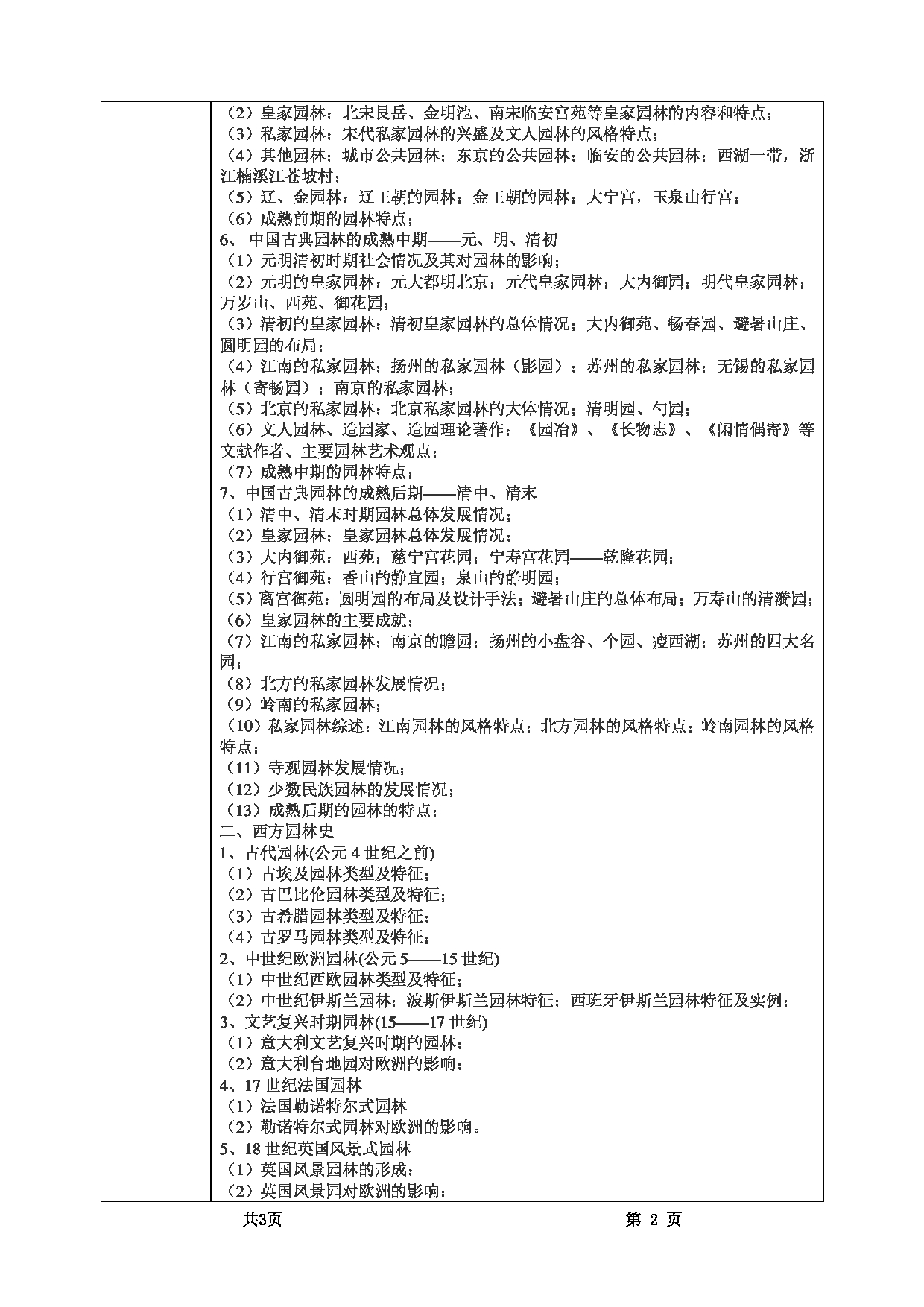 2022考研大纲：甘肃农业大学2022年考研初试科目 344-《风景园林基础》（“园林史”部分）考试大纲 考试大纲第2页