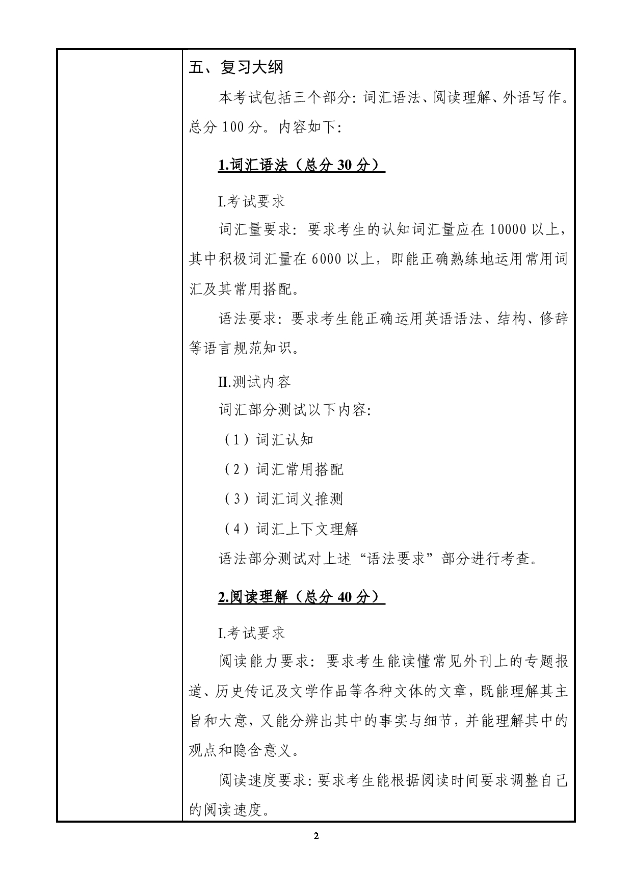 2025考研大纲：大连民族大学2025年考研自命题科目 211-翻译硕士（英语） 考试大纲第2页