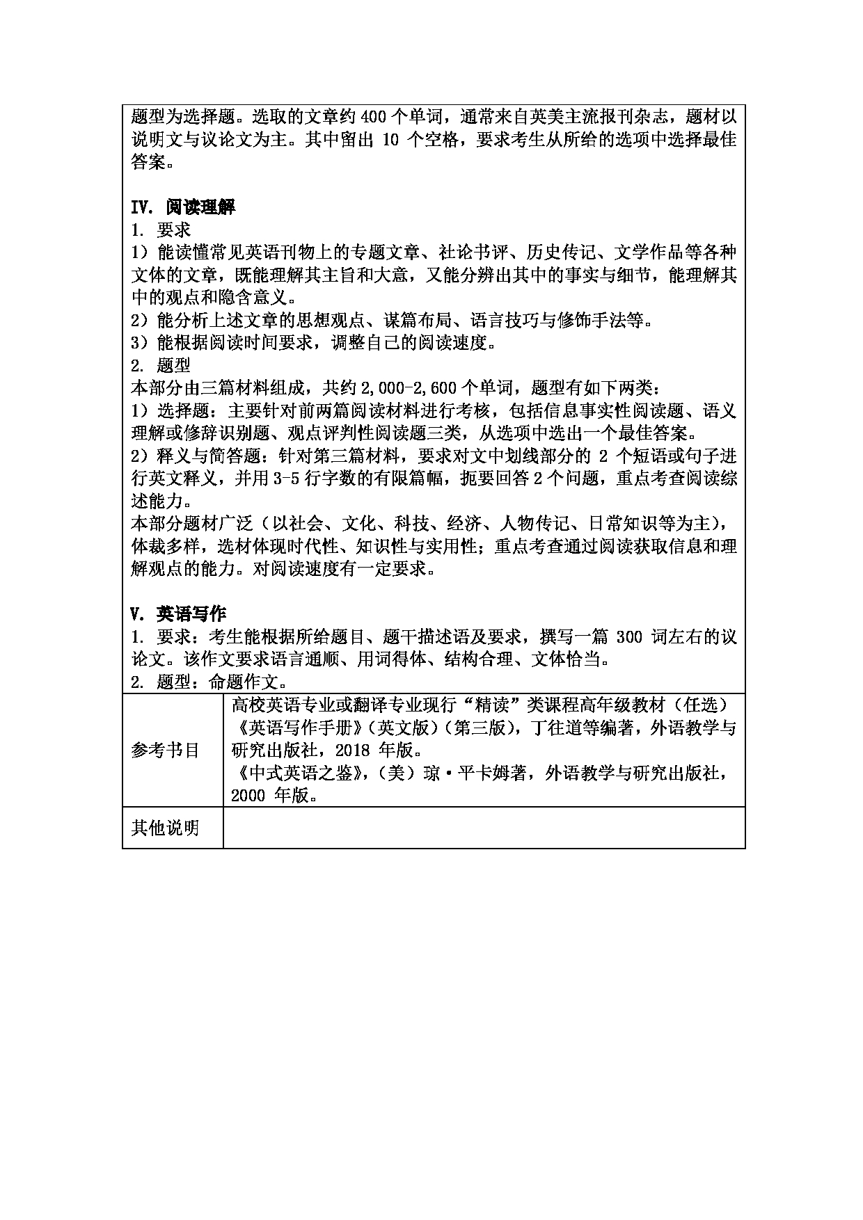 2025考研大纲：重庆师范大学2025年考研自命题科目 211翻译硕士（英语） 考试大纲第2页