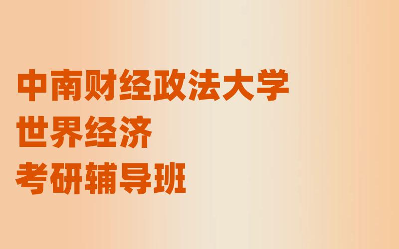 中南财经政法大学世界经济考研辅导班