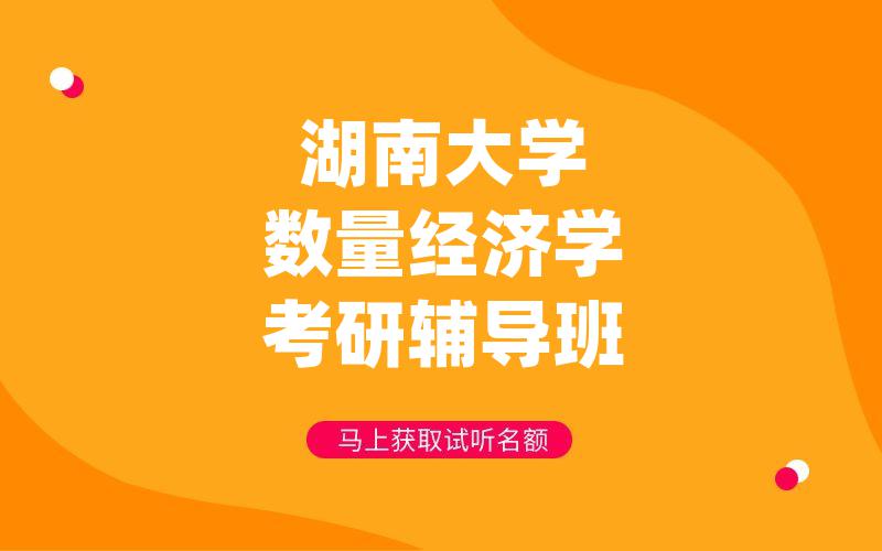 湖南大学数量经济学考研辅导班