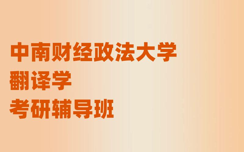 中南财经政法大学翻译学考研辅导班