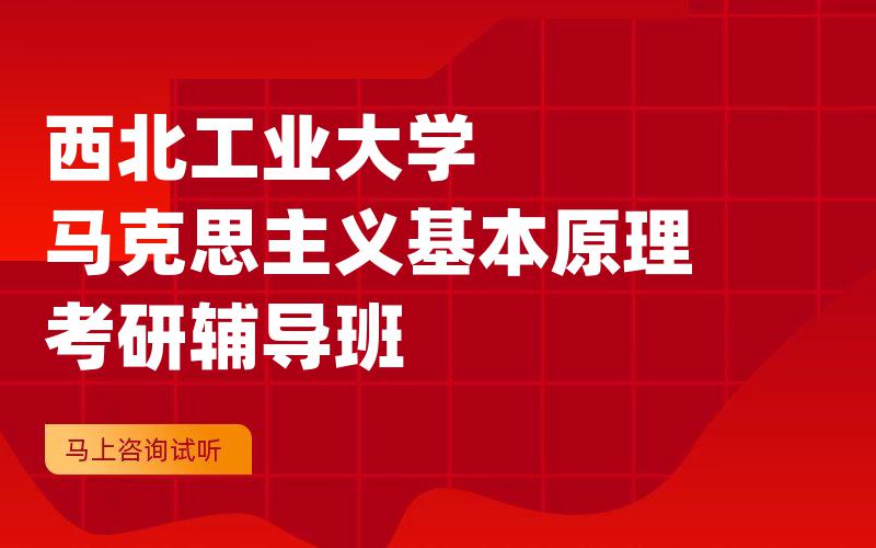 西北工业大学马克思主义基本原理考研辅导班