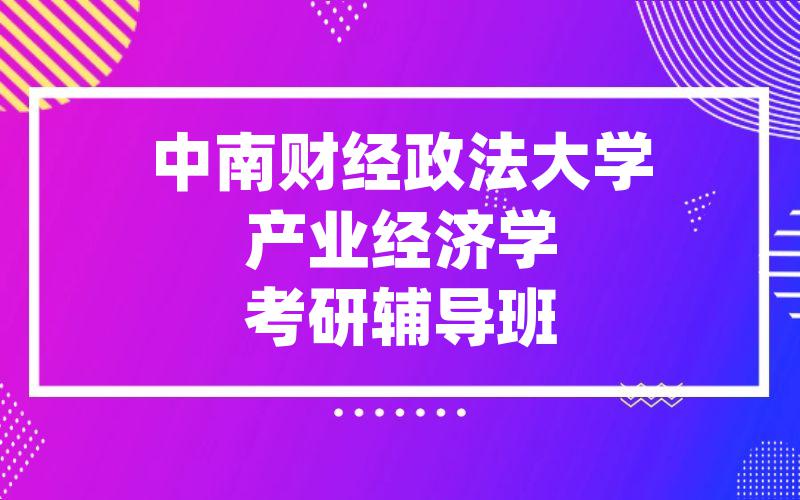 中南财经政法大学产业经济学考研辅导班