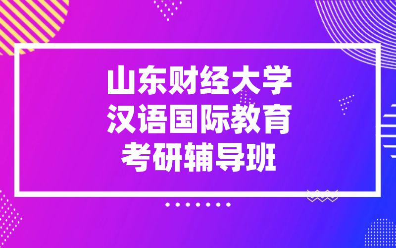 山东财经大学汉语国际教育考研辅导班