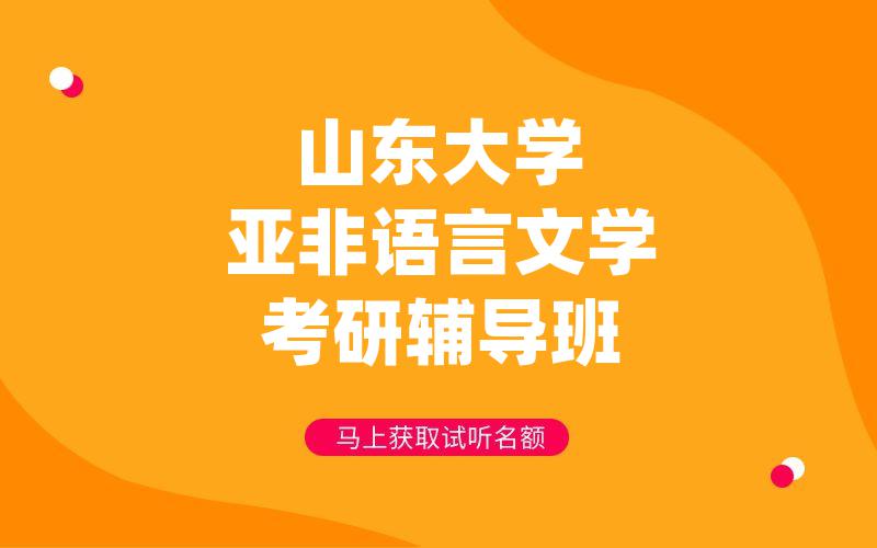 山东大学亚非语言文学考研辅导班