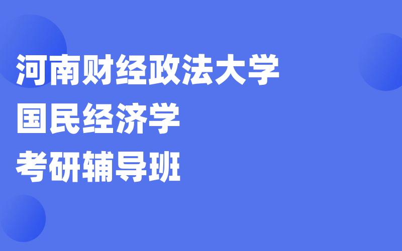 河南财经政法大学国民经济学考研辅导班