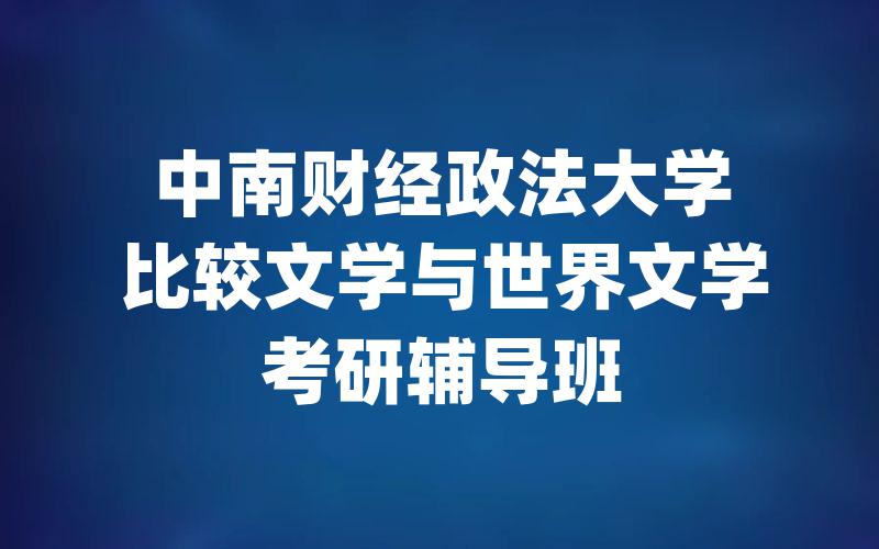 中南财经政法大学比较文学与世界文学考研辅导班