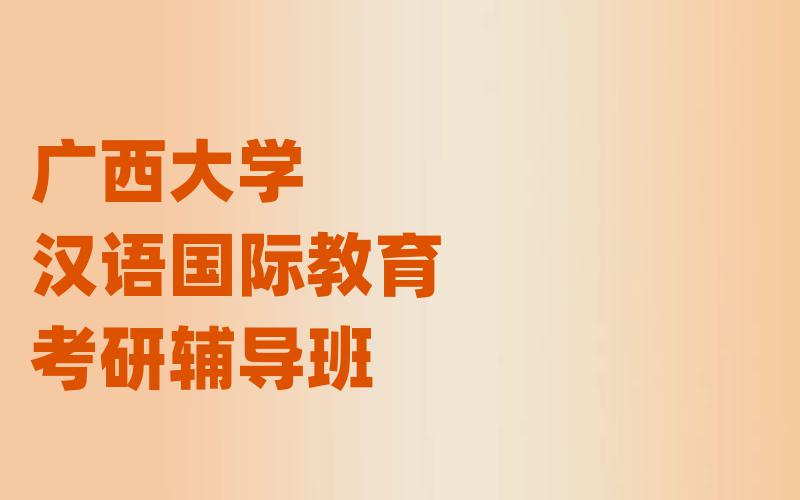 广西大学汉语国际教育考研辅导班