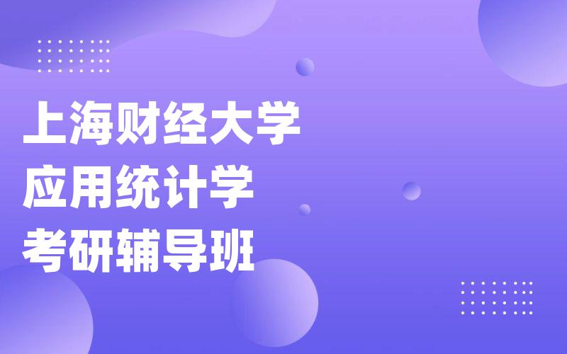 上海财经大学应用统计学考研辅导班