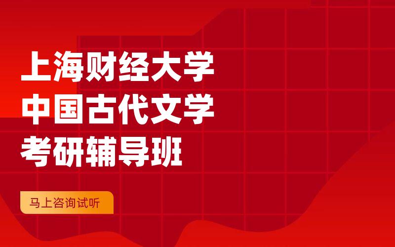 上海财经大学中国古代文学考研辅导班