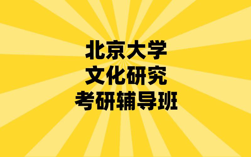 北京大学文化研究考研辅导班