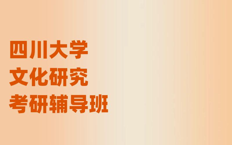 四川大学文化研究考研辅导班