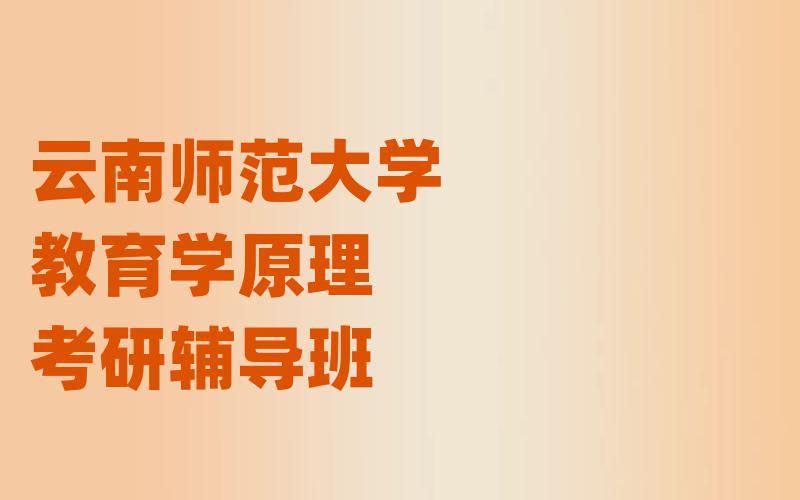 云南师范大学教育学原理考研辅导班