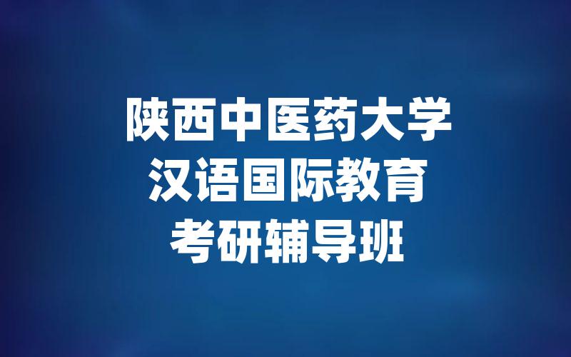 陕西中医药大学汉语国际教育考研辅导班