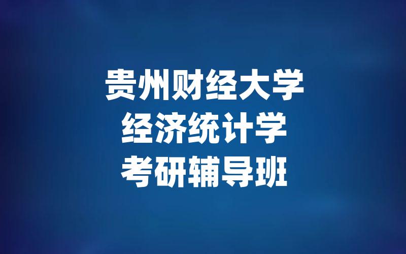 贵州财经大学经济统计学考研辅导班