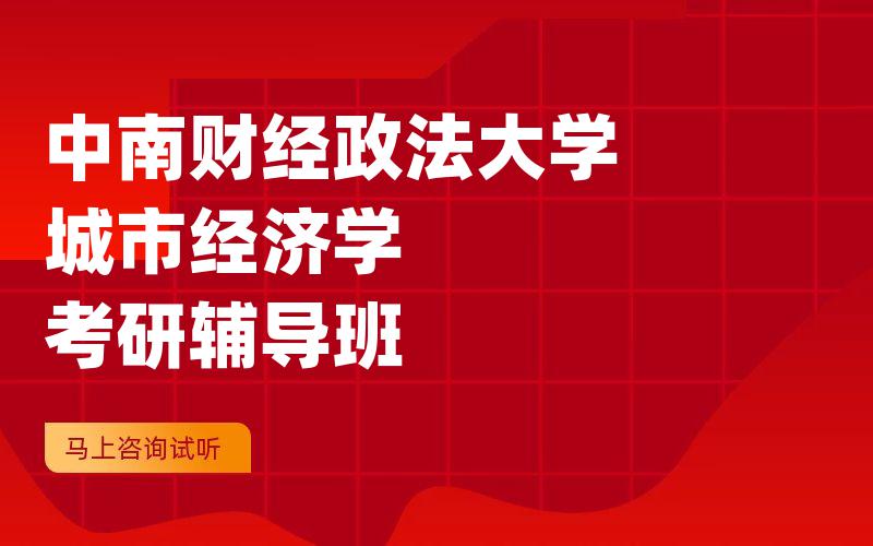 中南财经政法大学城市经济学考研辅导班